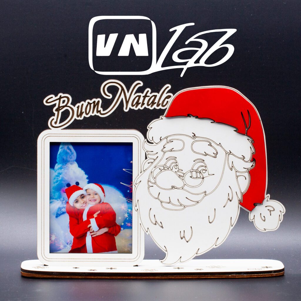 Cornice Babbo Natale | Legno | Scritta Buon Natale | Regalo Foto