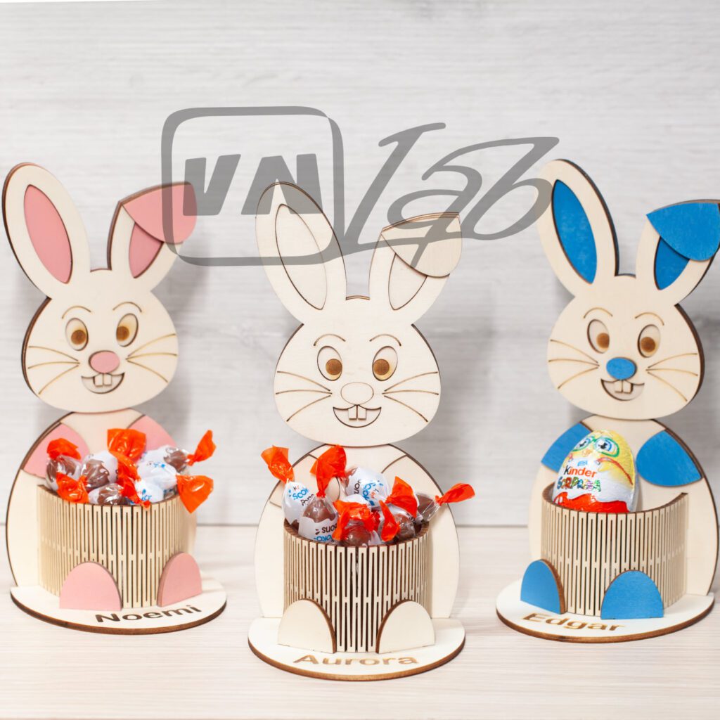 Coniglietti Legno Pasqua | Porta Cioccolatini | Personalizzati