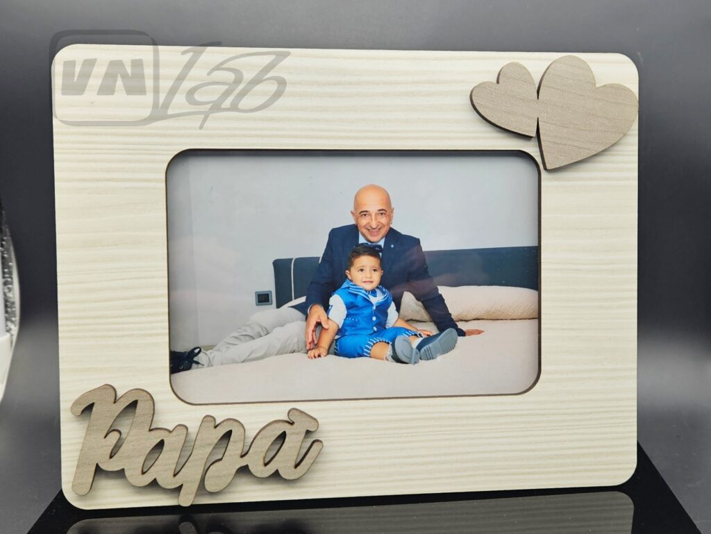 Cornice Cuore Papà | Legno Chiaro | 10x15